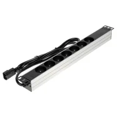 Distribuitor alimentare rack 7 prize, întrerupător bipolar PD-7/RACK/IEC stecher UPS  - 1