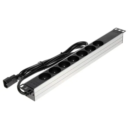 Distribuitor alimentare rack 7 prize, întrerupător bipolar PD-7/RACK/IEC stecher UPS  - 1