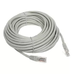 Patchcord UTP rețea 10m Cat5 gri mufat cu RJ45 - 1