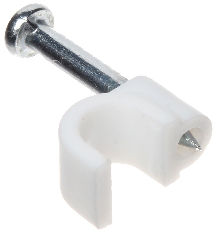 Cleme clips fixare cablu 4 mm, cu cui, 100 bucăți