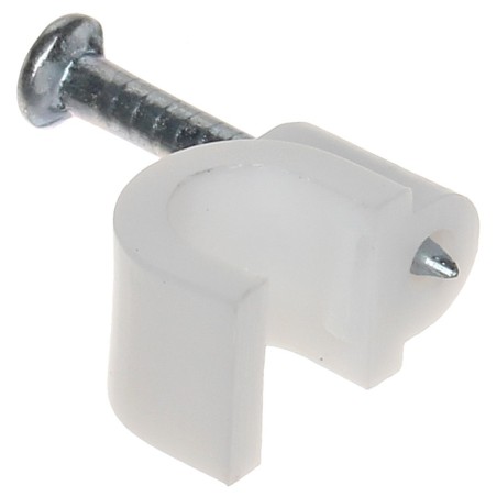 Cleme clips fixare cablu 5 mm, cu cui, 100 bucăți  - 1