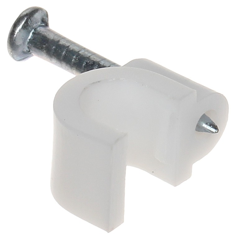 Cleme clips fixare cablu 5 mm, cu cui, 100 bucăți