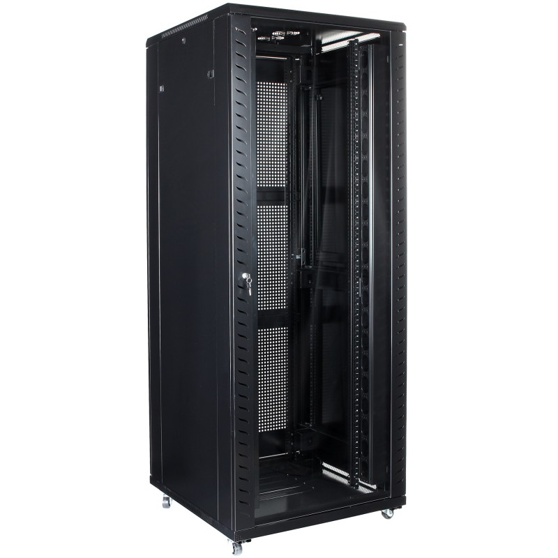 Cabinet rack server 19 inch 42U 800x800 usa sticla fata + perforate spate - 1