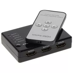 Switch HDMI 1.4b 5 intrări 1 ieșire cu telecomandă - 1