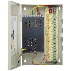 Sursă alimentare sisteme supraveghere 12V/21A cutie metalică, 18 ieșiri cu protecție - 1