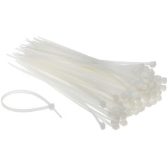 Set 100 buc Soricei - Coliere de Plastic 300x4.2 mm, din Nylon 66 albe - 1