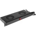 Panou rack 1U 2 ventilatoare A19P-2W cu buton pornire EPRADO - 1