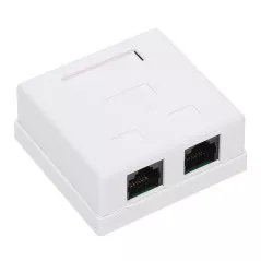 Priza rețea RJ45 Cat.5e dublă RJ45-2G2 aplicată, albă - 1