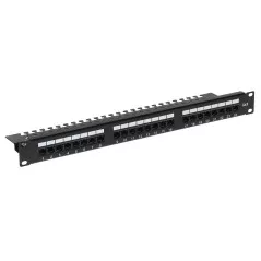 Patch panel 24 porturi UTP Cat.6 cu suport cabluri - 1