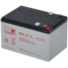 Acumulator 12V/12Ah AGM MWpower T1 151x98x96mm - 1