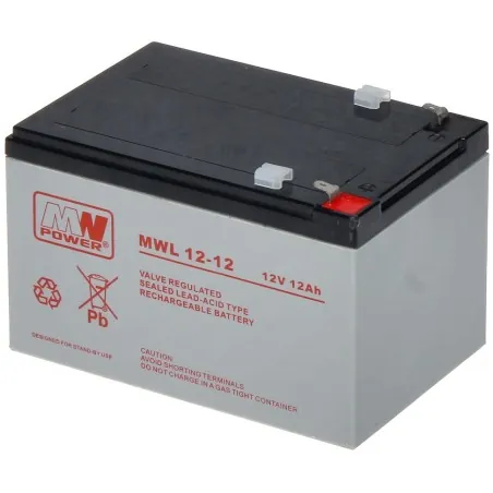 Acumulator 12V/12Ah AGM MWpower T1 151x98x96mm - 1 Acumulator 12V/12Ah AGM MWpower T1 151x98x96mm - 1