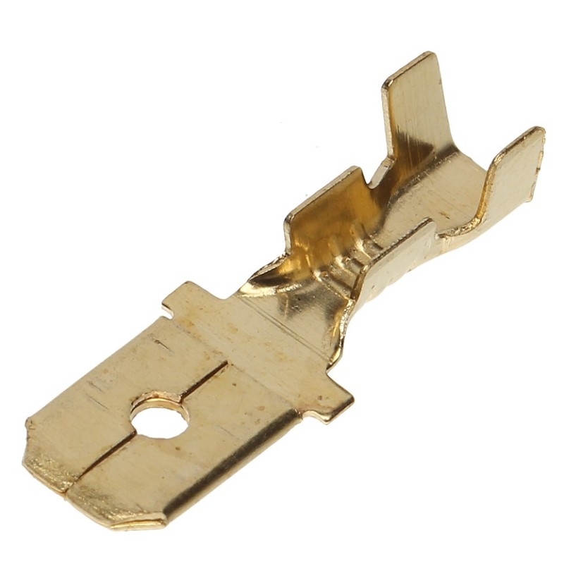 Conector auto papuc tata neizolat plat auriu latime 6.3mm pentru fir 1-2.5mmp - 1