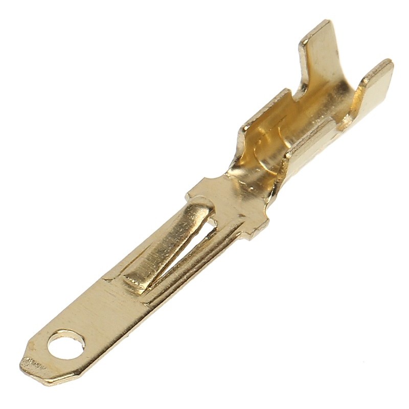 Conector auto papuc tata neizolat plat auriu latime 2.8mm pentru fir 0.5-1mmp - 1 Conector auto papuc tata neizolat plat auriu latime 2.8mm pentru fir 0.5-1mmp - 1