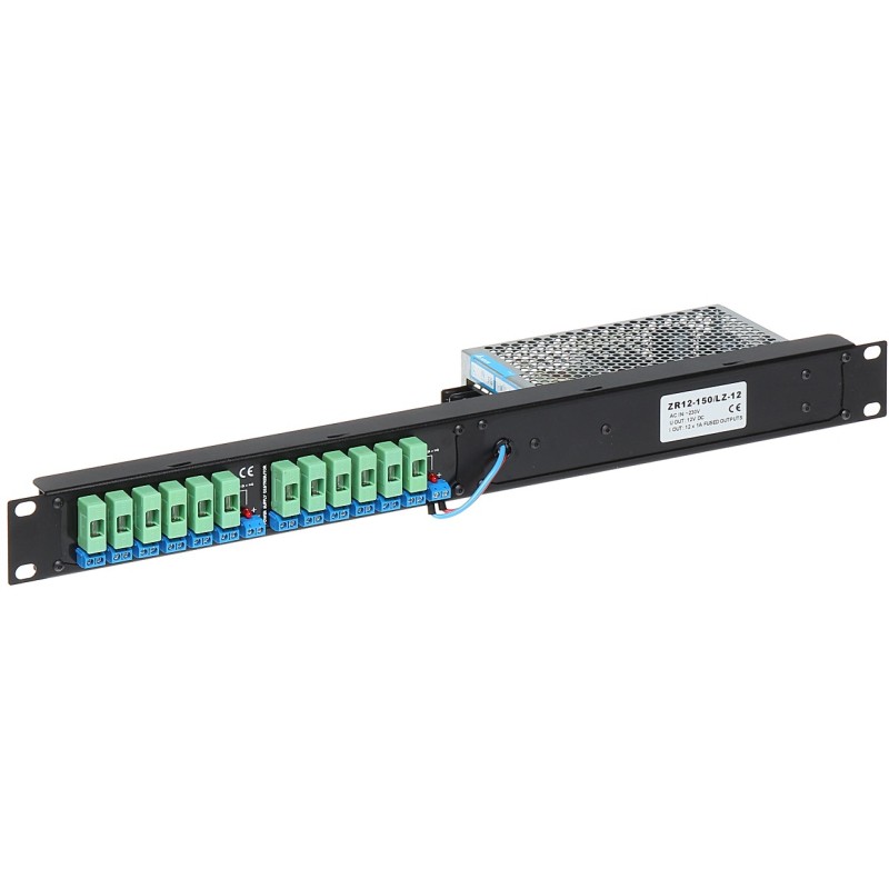 Sursă rackabilă 12V/12.5 A cu splitter alimentare 12x1A cu siguranță - 1 Sursă rackabilă 12V/12.5 A cu splitter alimentare 12x1A cu siguranță - 1