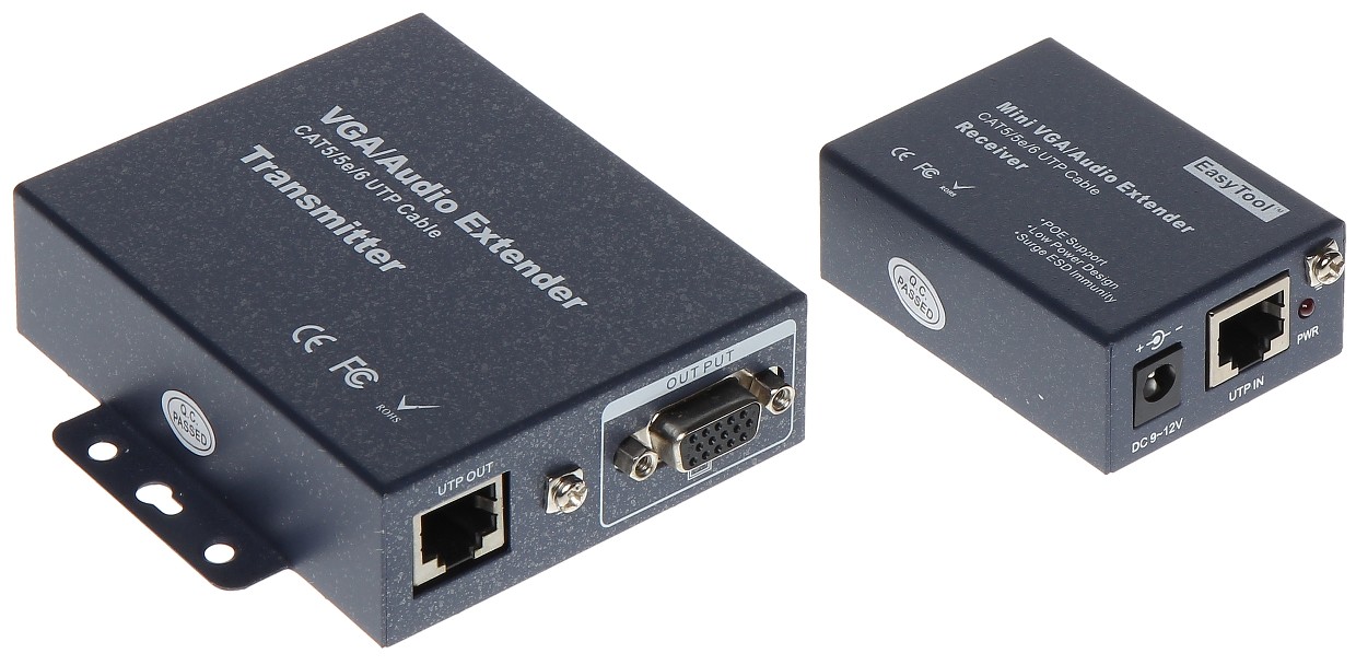 Extender VGA+audio stereo pe UTP VGA+AU/UTP