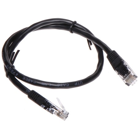 Patchcord UTP Cat.6 negru - 0.5m  - 1