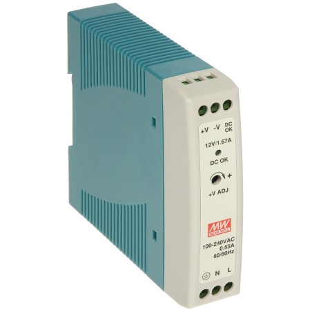 Sursă 12V industrială montaj șină DIN Delta Electronics MDR-20-12  - 1