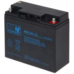 Acumulator AGM 12V/20AH-MW long-life terminal M5 180x167x76 mm - 1