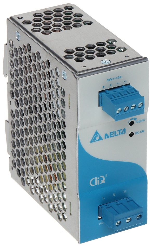 Sursă 24V 5A industrială montaj șină DIN Delta Electronics DRP-024V120W-1BN