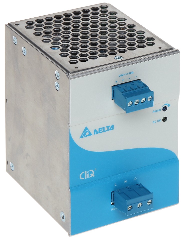 Sursă 24V 10A industrială montaj șină DIN Delta Electronics DRP-024V240W-1BN