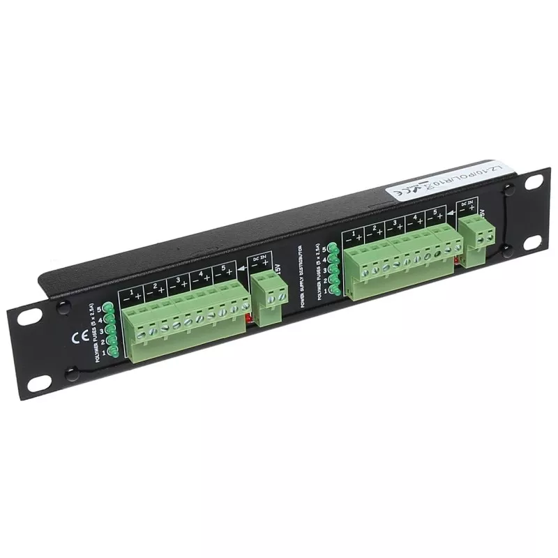 Distribuitor alimentare 10x2.5A 12-24V cu protecție PTC LZ-10/POL/R10 rackabil - 1 Distribuitor alimentare 10x2.5A 12-24V cu protecție PTC LZ-10/POL/R10 rackabil - 1