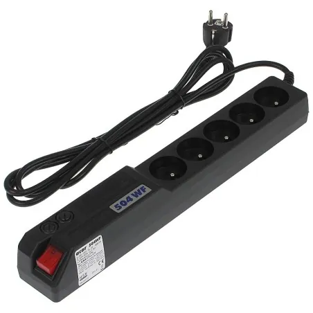 Priză rackabilă 5 porturi cu intrerupator și protecție cu siguranțe fuzibile  - 1