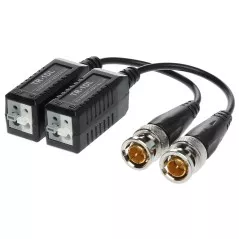 Set video balun 8mpix BNC aurit cu fir, fixare UTP cu cleme TR-1DL (2 buc) - 1