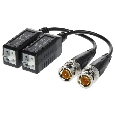 Set video balun 8mpix BNC aurit cu fir, fixare UTP cu cleme TR-1DL (2 buc)  - 1