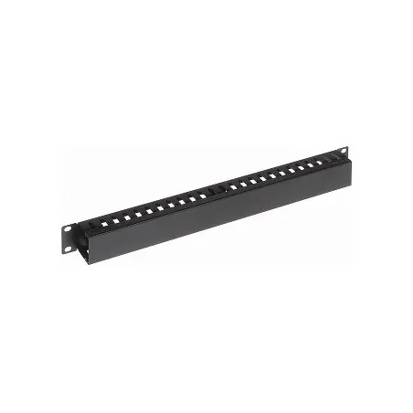Organizator de cabluri OKR-24 metalic, 1U, negru  - 1