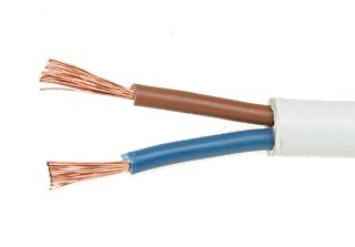 Cablu electric lițat OMY-2X0.75 rotund 300 V cupru intrgral, alb