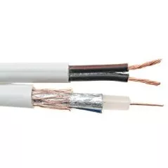 Cablu coaxial+alimentare 2X0.50 rola 100 cupru integral - 1