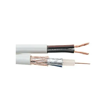 Cablu coaxial+alimentare 2X0.50 rola 100 cupru integral  - 1