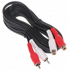 Cablu audio 2xRCA tată-2xRCA mamă 3 m - 1