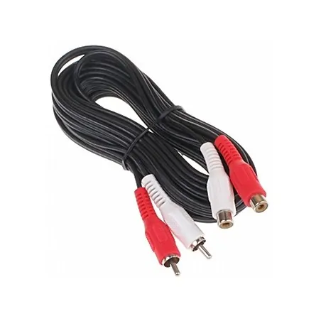 Cablu audio 2xRCA tată-2xRCA mamă 5 m  - 1