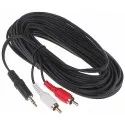 Cablu audio 2xRCA tată-jack tată 10 m  - 1