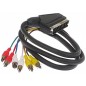 Cablu SCART in/out la 6 RCA 1.2 m