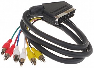 Cablu SCART in/out la 6 RCA 1.2 m