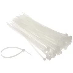 Coliere rapide/șoricei plastic 200x4.2mm, din Nylon 66, pachet 100 bucăți albe - 1