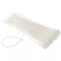 Set 100 buc Soricei - Coliere de Plastic 250x4.2 mm, din Nylon 66 albe - 1