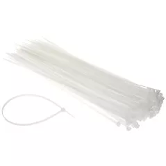 Coliere rapide/șoricei plastic 350x4.8mm, din Nylon 66, pachet 100 bucăți albe - 1