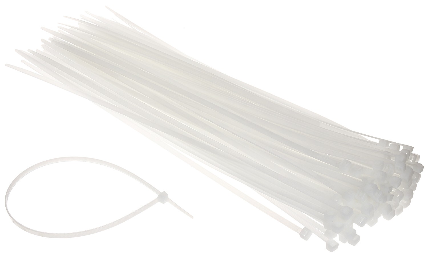 Coliere rapide/șoricei plastic 350x4.8mm, din Nylon 66, pachet 100 bucăți albe