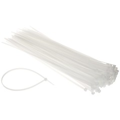 Coliere rapide/șoricei plastic 400x4.8mm, din Nylon 66, pachet 100 bucăți albe - 1