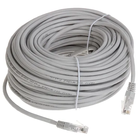 Patchcord UTP rețea 40m Cat5 gri mufat cu RJ45  - 1