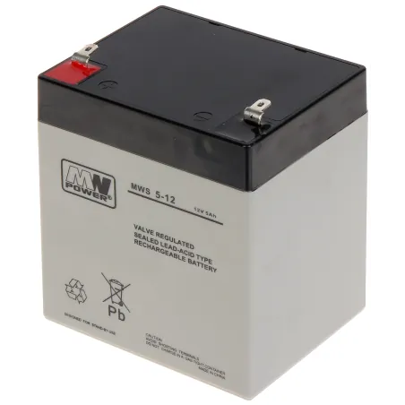 Acumulator 12V/5.0Ah AGM MWpower T1 90x107x70mm  - 1