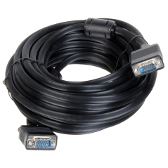 Cablu VGA T-T 10m, negru, ecranat + filtre ferită - 1