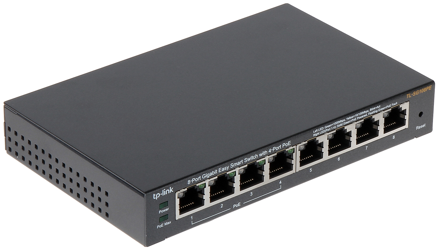 Switch 8 porturi PoE gigabit TP-Link TL-SF1008PE, 4 port PoE+ gigabit, 4 x gigabit , Easy Smart Management 64W
