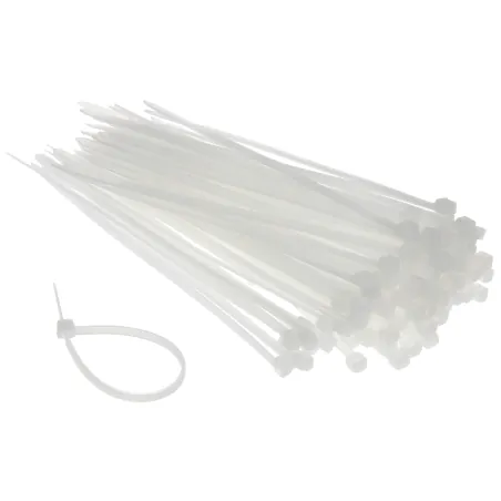 Coliere rapide/șoricei plastic 100x2.5mm, din Nylon 66, pachet 100 bucăți albe CONOTECH - 1