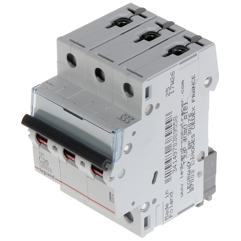 Disjunctor automat 3P tripolar 20 A curbă C LE-403546 Legrand - 1 Disjunctor automat 3P tripolar 20 A curbă C LE-403546 Legrand - 1