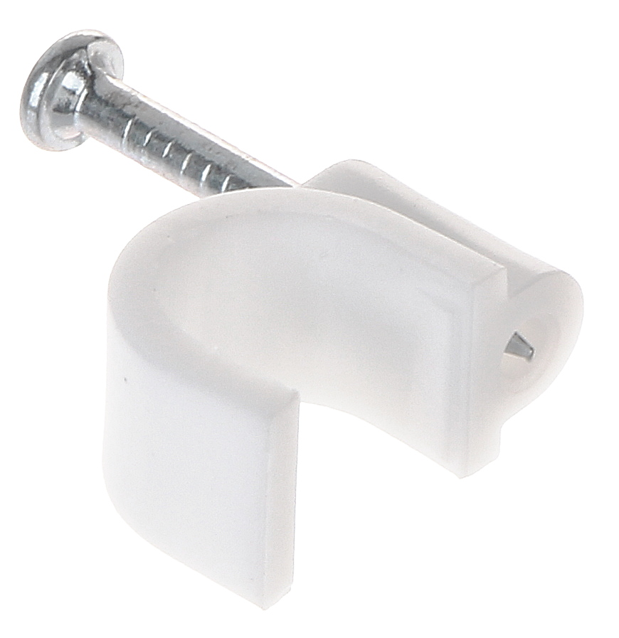 Cleme clips fixare cablu 8 mm, cu cui, 100 bucăți