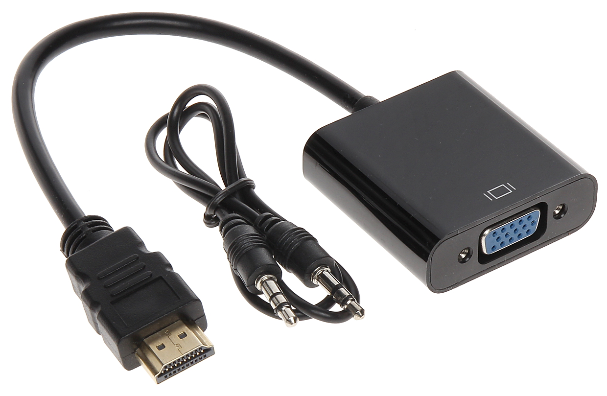 Convertor video HDMI la VGA + audio stereo